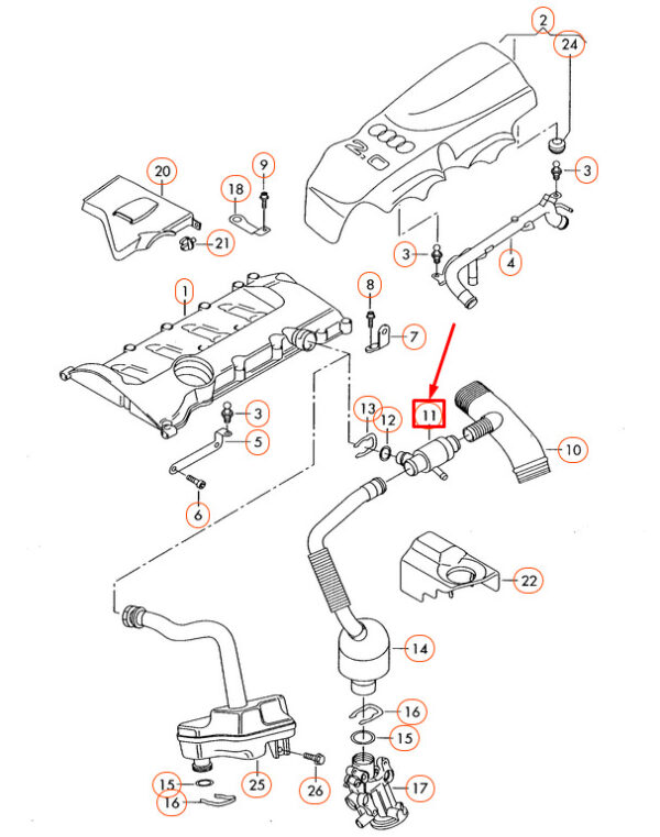 06B103235Q - NEW AUDI A4 B7 BREATHER VALVE 06B103235Q