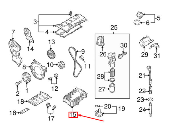 06B103601CG - NEW AUDI A4 AVANT B7 ENGINE OIL SUMP 06B103601CG ORIGINAL