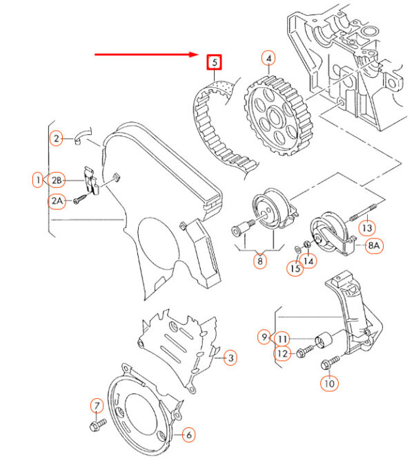 06B109119A - NEW AUDI TT 8N TIMING BELT 06B109119A