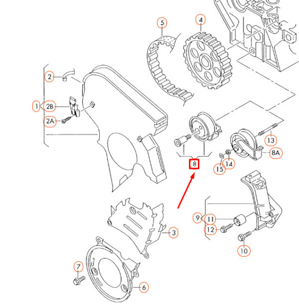 06B109243F - NEW AUDI TT 8N TIMING BELT TENSIONER ROLLER 06B109243F ORIGINAL