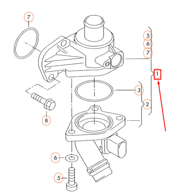 06B121111L - NEW AUDI A4 B7 COOLANT REGULATOR 06B121111L ORIGINAL