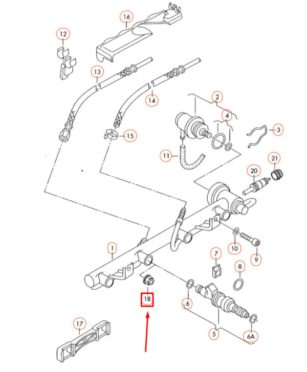 06B133555H - NEW ORIGINAL AUDI A4 B7 INJECTOR INSERT 06B133555H