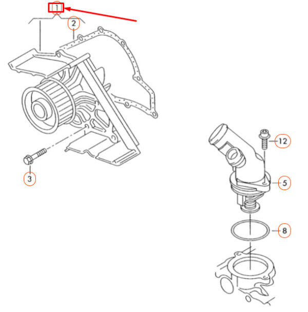 06C121004HX - New Audi A4 B7 Water Pump With Gasket 06C121004HX Genuine