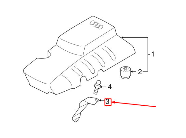 06D103943B - Audi A6 Avant C6 engine cover top mount 06D103943B NEW ORIGINAL