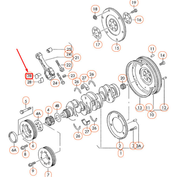 06D105701AGLB - NEW AUDI A3 8P UPPER ENGINE CONNECTING ROD STORAGE SHELL 06D105701AGLB ORIGINAL