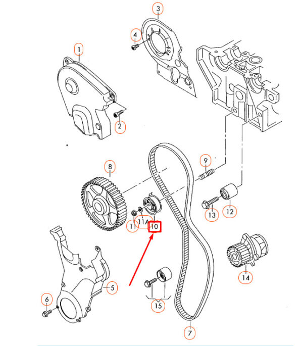06D109243C - NEW AUDI A1 8X TIMING BELT TENSIONER PULLEY 06D109243C