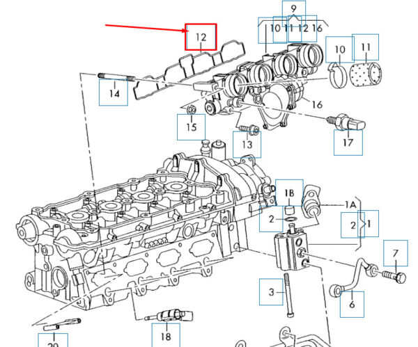 06D129717D - NEW AUDI A3 8P INTAKE MANIFOLD SEAL 06D129717D ORIGINAL