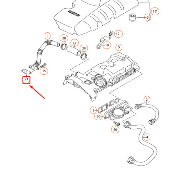 06D131550D - NEW AUDI A4 B7 VENT PIPE SEAL 06D131550D ORIGINAL