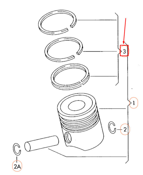 06D198151E - Audi A3 8P piston ring set 06D198151E NEW ORIGINAL