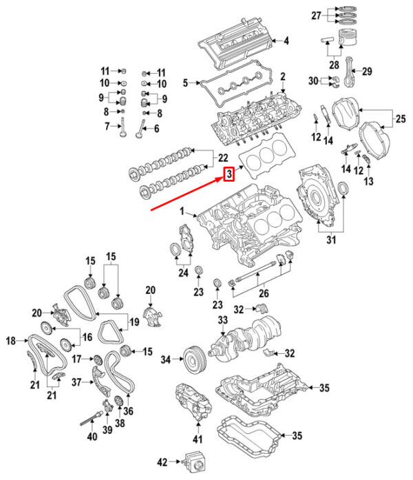 06E103148AS - NEW AUDI A6 AVANT C7 RIGHT CYLINDER HEAD GASKET CYLINDER 1-3 06E103148AS