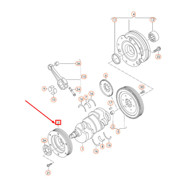 06E105251C - NEW AUDI A4 B8 CRANKSHAFT VIBRATION DAMPER 06E105251C ORIGINAL