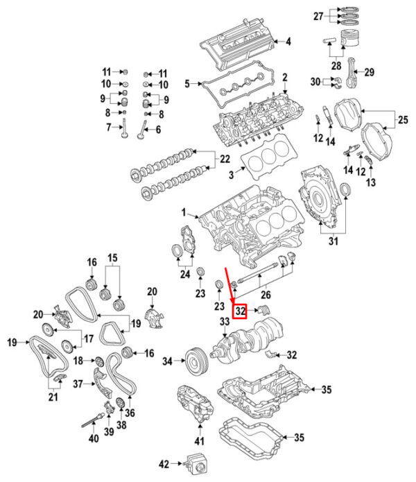06E105591ACGLB - NEW AUDI A4 AVANT B8 ENGINE LOWER CRANKSHAFT MAIN BEARING 06E105591ACGLB