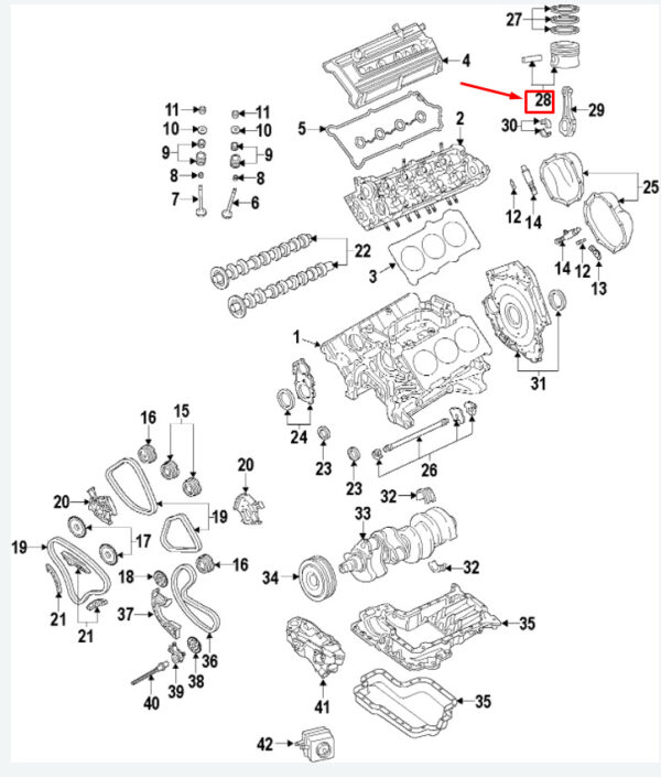 06E107065DM - NEW AUDI A4 AVANT B8 ENGINE PISTON CYLINDERS 4-6 06E107065DM ORIGINAL