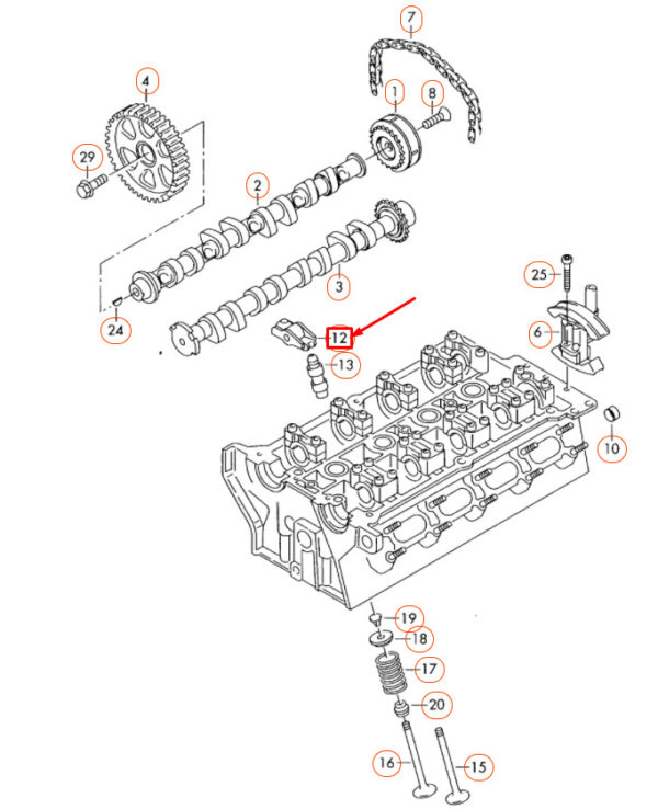 06E109417S - NEW AUDI A1 MK1 ENGINE ROLLER ROCKER ARM 06E109417S ORIGINAL