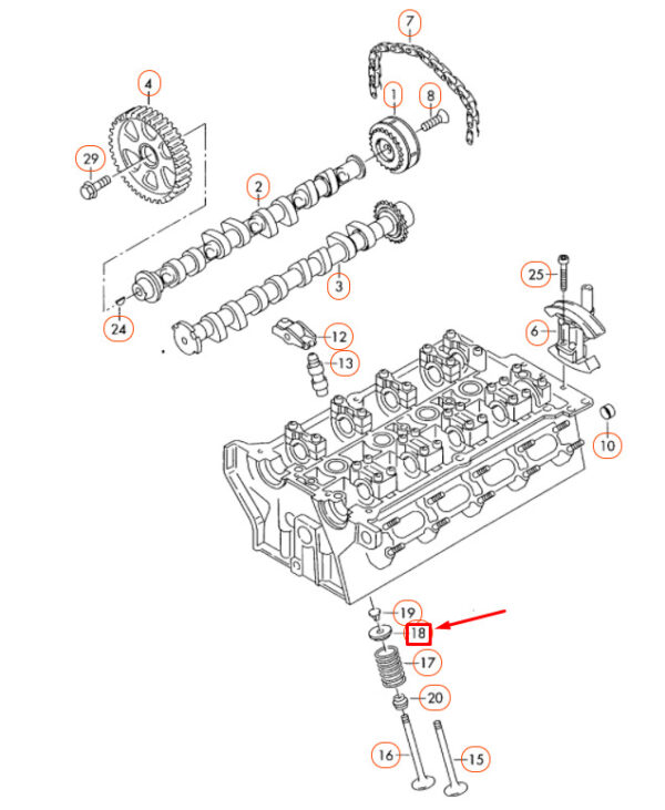 06E109641A - NEW AUDI A1 MK1 ENGINE VALVE SPRING PLATE 06E109641A ORIGINAL