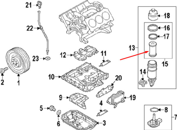 06E115562C - NEW AUDI Q5 8R OIL FILTER 06E115562C 05-16 GENUINE