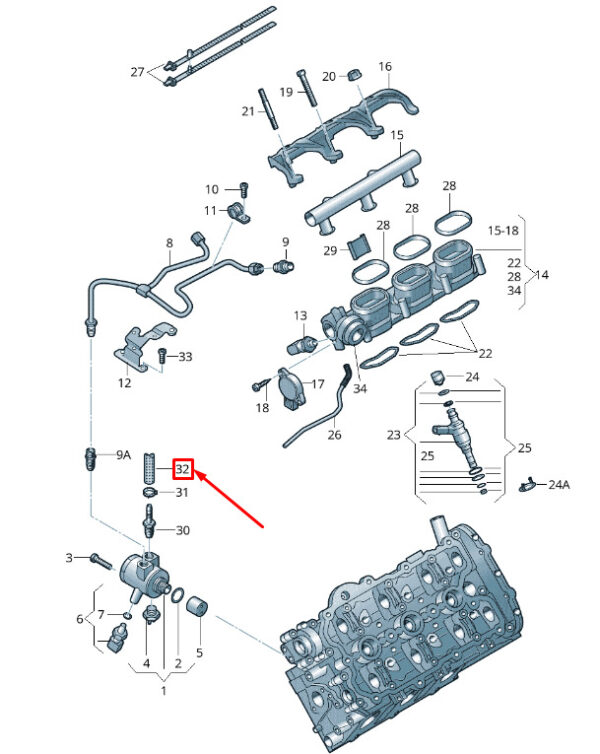 06E127513S - NEW AUDI A4 B8 FUEL HOSE 06E127513S ORIGINAL