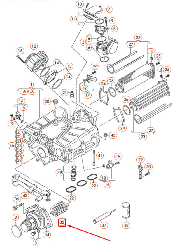 06E145635A - AUDI A4 B8 Supercharger Drive Unit Spring 06E145635A NEW GENUINE