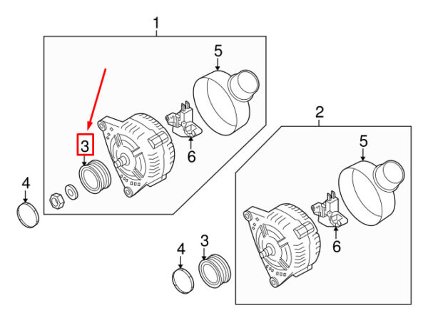 06E903119P - AUDI A4 AVANT B7 ALTERNATOR PULLEY 06E903119P NEW GENUINE