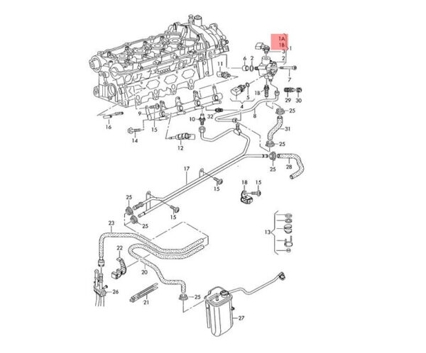 06F127213C - NEW AUDI A4 8E B7 PRESSURE CONNECTOR UNION 06F127213C ORIGINAL