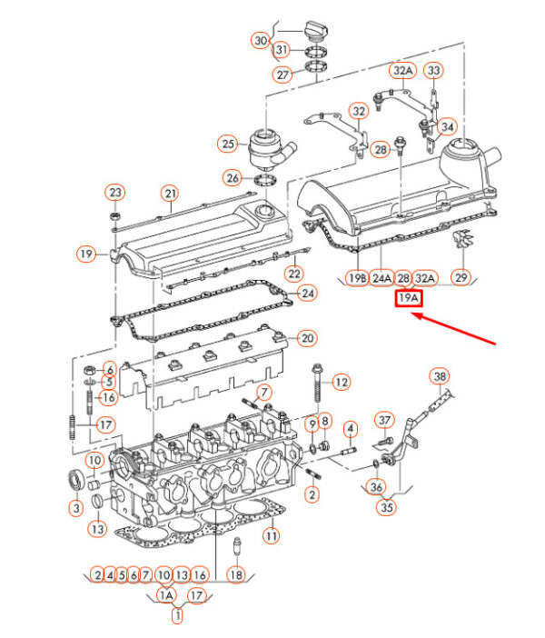 06G103429B - NEW VOLKSWAGEN BEETLE 9C CYLINDER HEAD COVER 06G103429B ORIGINAL