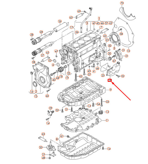 06H103464L - NEW AUDI A4 B8 OIL SEPARATOR 06H103464L