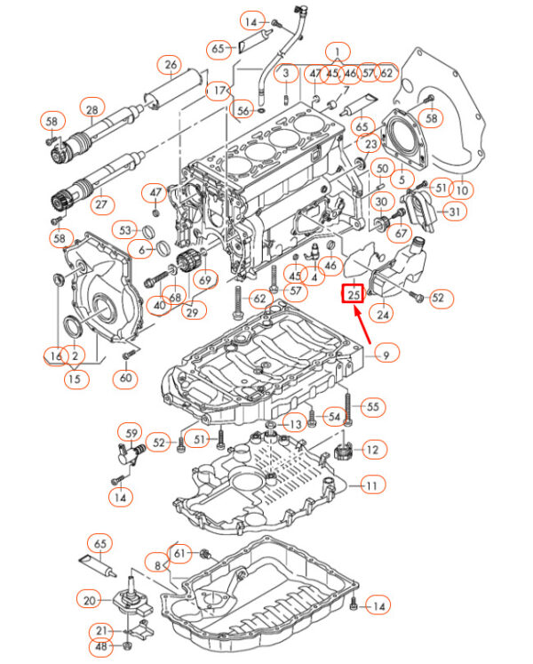 06H103517D - NEW AUDI A3 8P CRANKCASE OIL SEPARATOR SEAL 06H103517D ORIGINAL