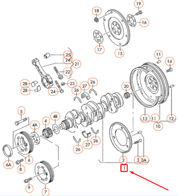 06H105021M - Audi A3 8P motor crankshaft 06H105021M NEW REAL