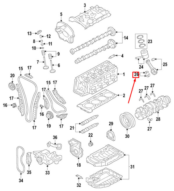 06H105701RGLB - NEW AUDI A4 AVANT B8 ENGINE CONNECTING ROD BEARING 06H105701RGLB ORIGINAL
