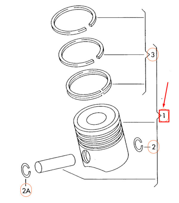 06H107065AM - NEW AUDI A3 8P ENGINE PISTON COMPLETE 06H107065AM ORIGINAL
