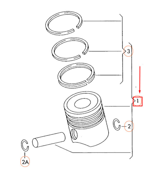 06H107065BE - Audi A3 8P engine piston complete 06H107065BE NEW REAL