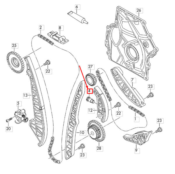 06H109467AR - NEW AUDI A3 8V LOWER TIMING CHAIN VOLTAGE 06H104967AR ORIGINAL