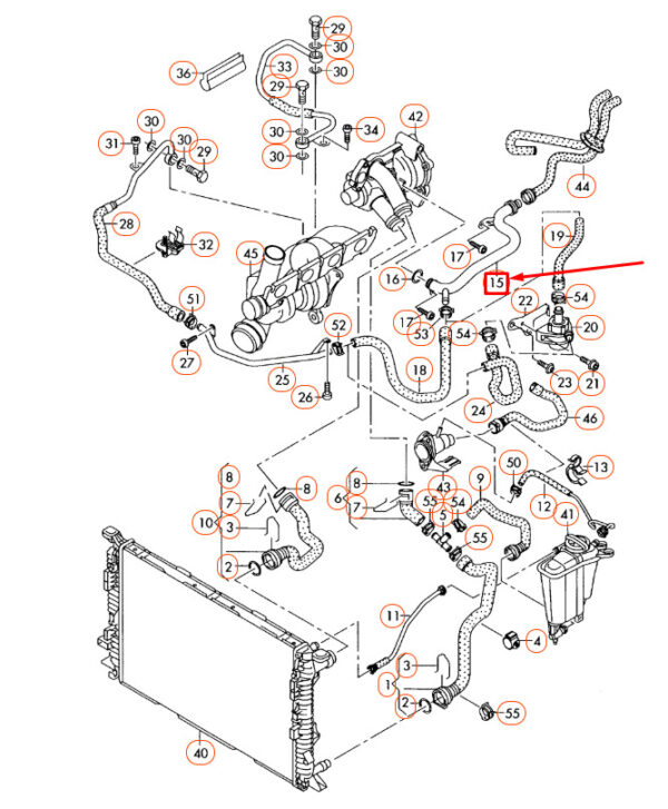 06H121065D - NEW AUDI A4 B8 ENGINE COOLANT PIPE 06H121065D ORIGINAL