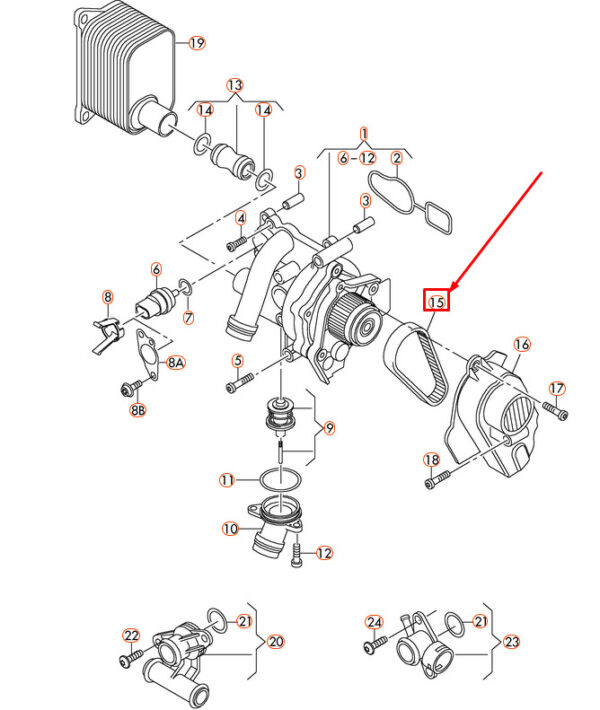 06H121605E - NEW AUDI A3 8P WATER PUMP TIMING BELT 06H121605E
