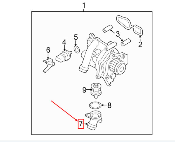 06J121121 - NEW AUDI A4 AVANT B8 ENGINE COOLING THERMOSTAT HOUSING 06J121121 ORIGINAL