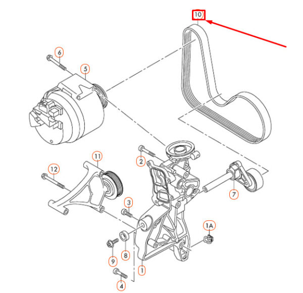 06J260849D - NEW AUDI A3 8P DRIVE BELT 06J260849D