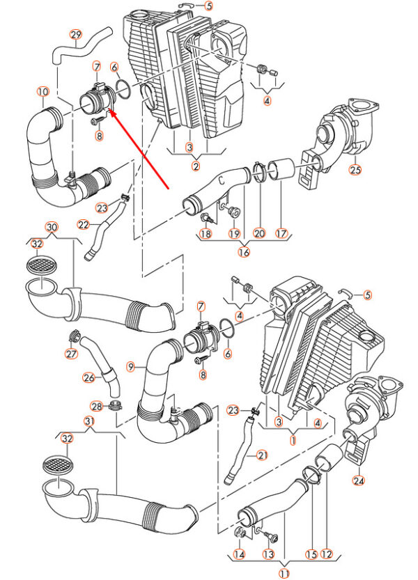 06J906461B - NEW AUDI Q7 4L MASS AIR FLOW SENSOR SENSOR 06J906461B