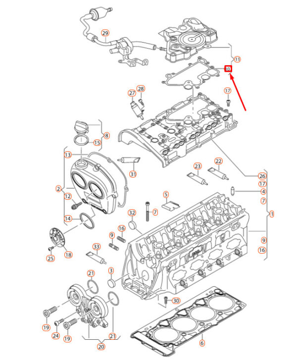 06K103484F - NEW AUDI A1 MK1 8X OIL SEPARATOR GASKET 06K103484F GENUINE