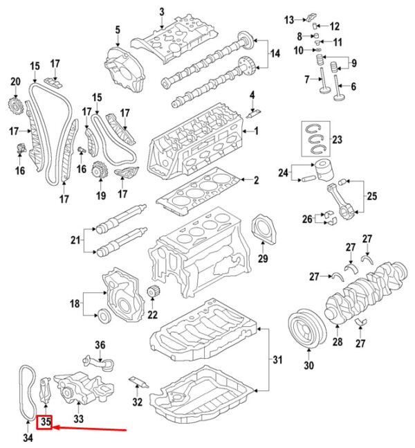 06K109507G - NEW AUDI Q3 8U MOTOR CONTROL CHAIN TENSIONER 06K109507G ORIGINAL