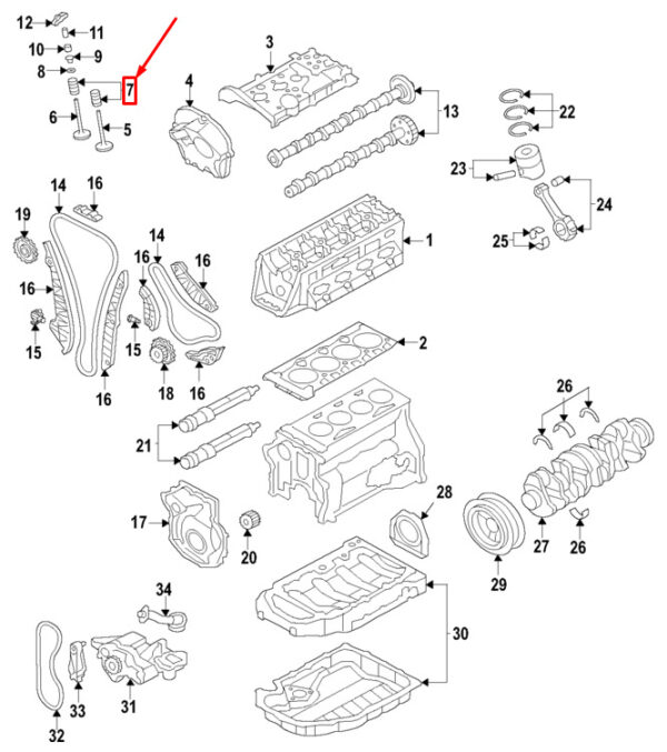06K109623B - NEW AUDI Q5 FY EXHAUST VALVE SPRING 06K109623B ORIGINAL