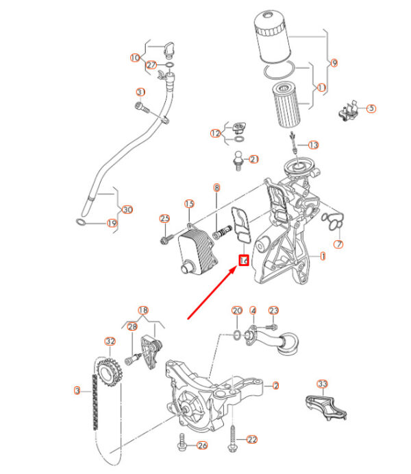06L117070 - NEW AUDI A3 8V ENGINE OIL COOLER GASKET SEAL 06L117070 ORIGINAL