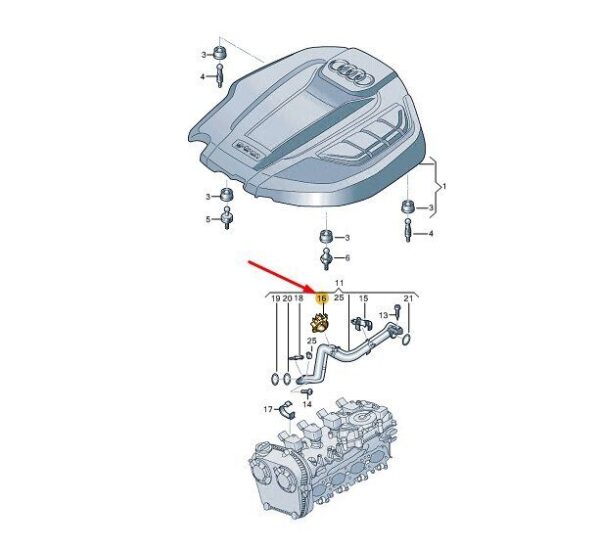 06L133689A - AUDI A4 B9 8 Breather Line Bracket 06L133689A NEW GENUINE