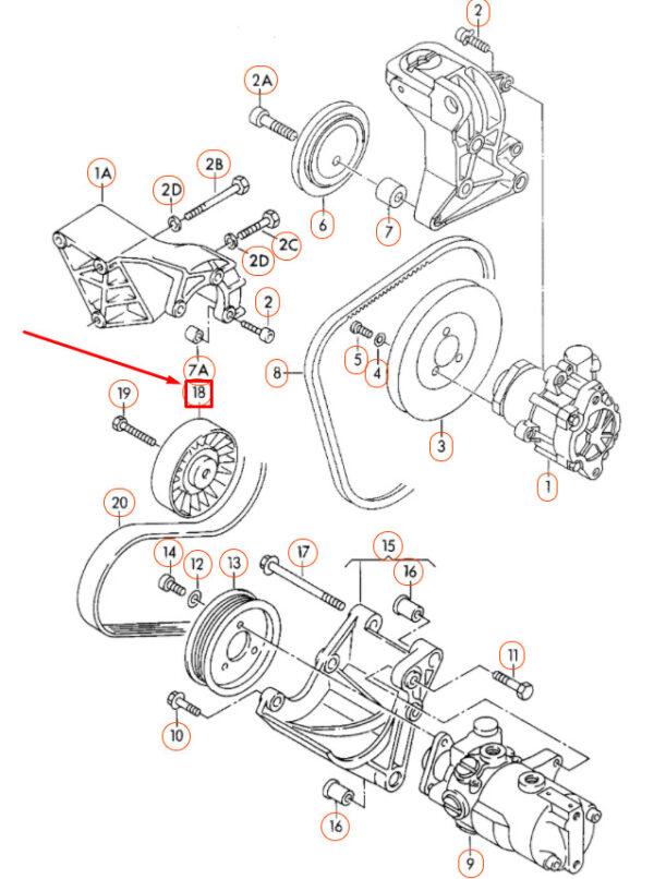 074145278E - NEW VOLKSWAGEN TRANSPORTER T4 SERPENTINE BELT IDLER PULLEY 074145278E ORIGINAL