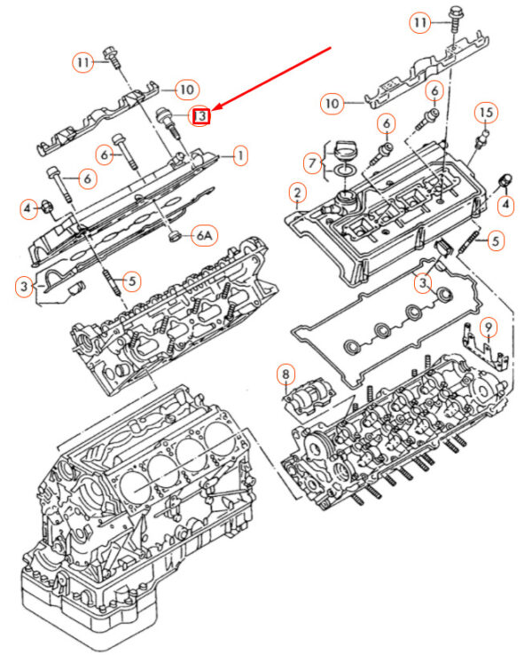 077103831E - NEW AUDI A8 D3 ENGINE VALVE COVER BOLTS 077103831E ORIGINAL
