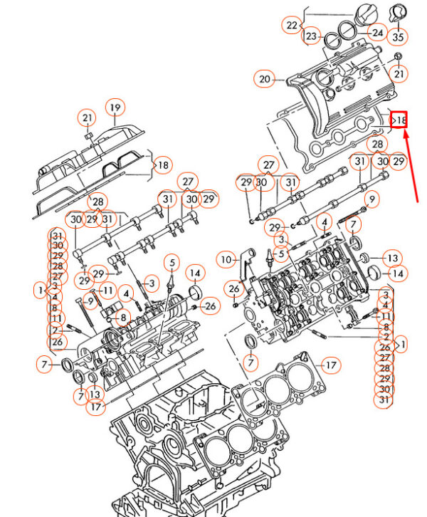 078198025 - NEW AUDI A4 8D B5 Cylinder Head Cover Gasket Set 078198025 OEM