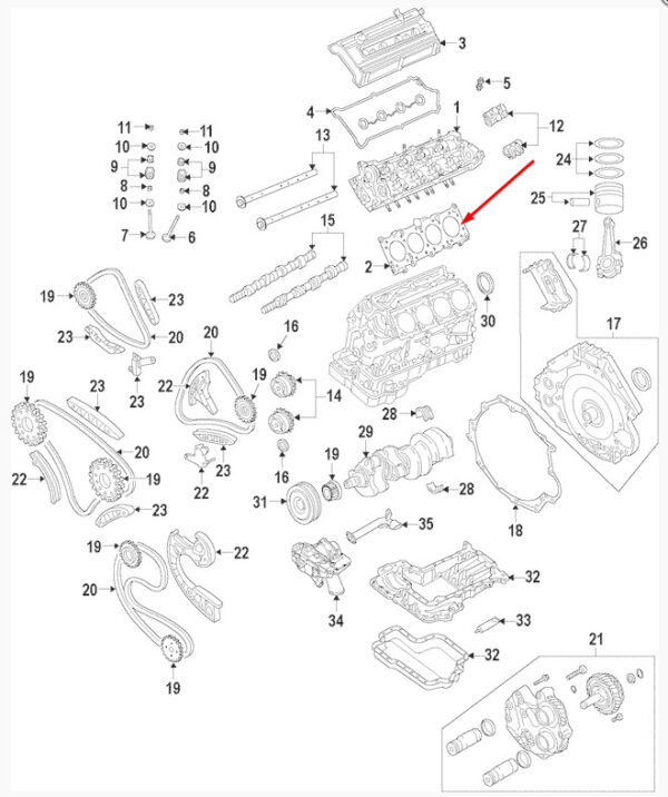 079103383AR - NEW AUDI S4 B7 LEFT CYLINDER HEAD GASKET 079103383AR 4.2 PETROL OEM