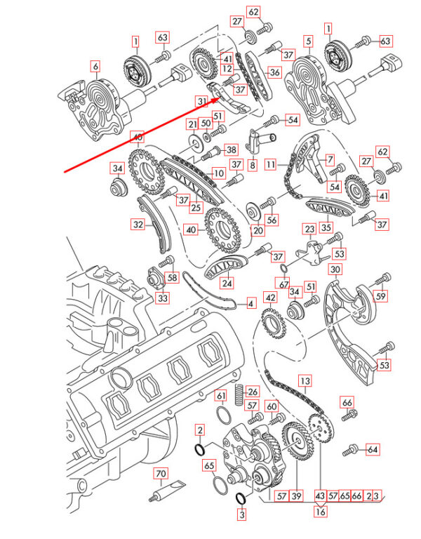 079109510E - NEW AUDI S4 B7 CHAIN LOWER GUIDE RAIL 079109510E 4 2 PETROL TIMING