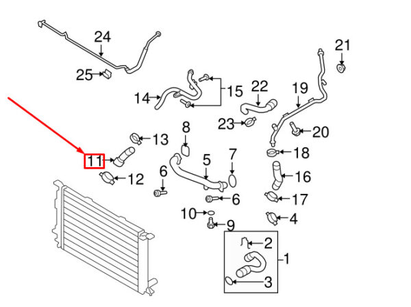 079121057R - NEW AUDI A5 SPORTBACK 8T ENGINE COOLANT HOSE 079121057R ORIGINAL