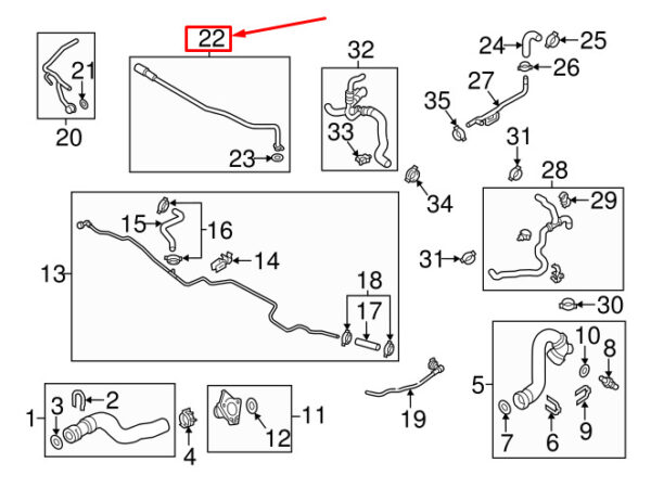 079121083H - NEW AUDI A6 AVANT C7 FRONT LEFT ENGINE COOLANT PIPE 079121083H ORIGINAL