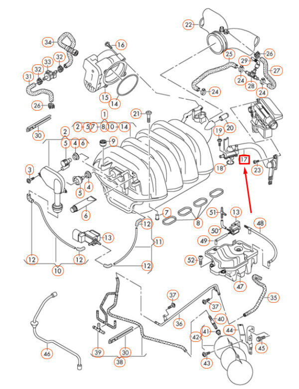 079133424T - NEW AUDI Q7 4L INTAKE SYSTEM VACUUM SYSTEM ADAPTER 079133424T